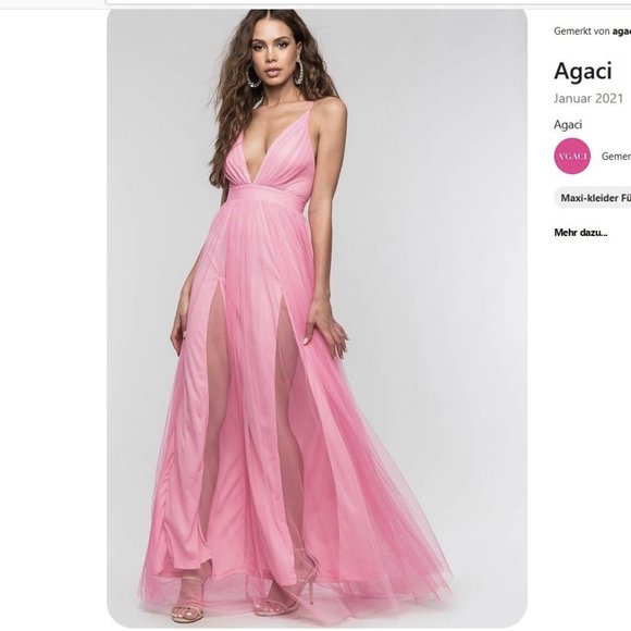 Agaci Dress Gown NEW + TAGS Tulle Mesh Blush Pink - Picture 1 of 13